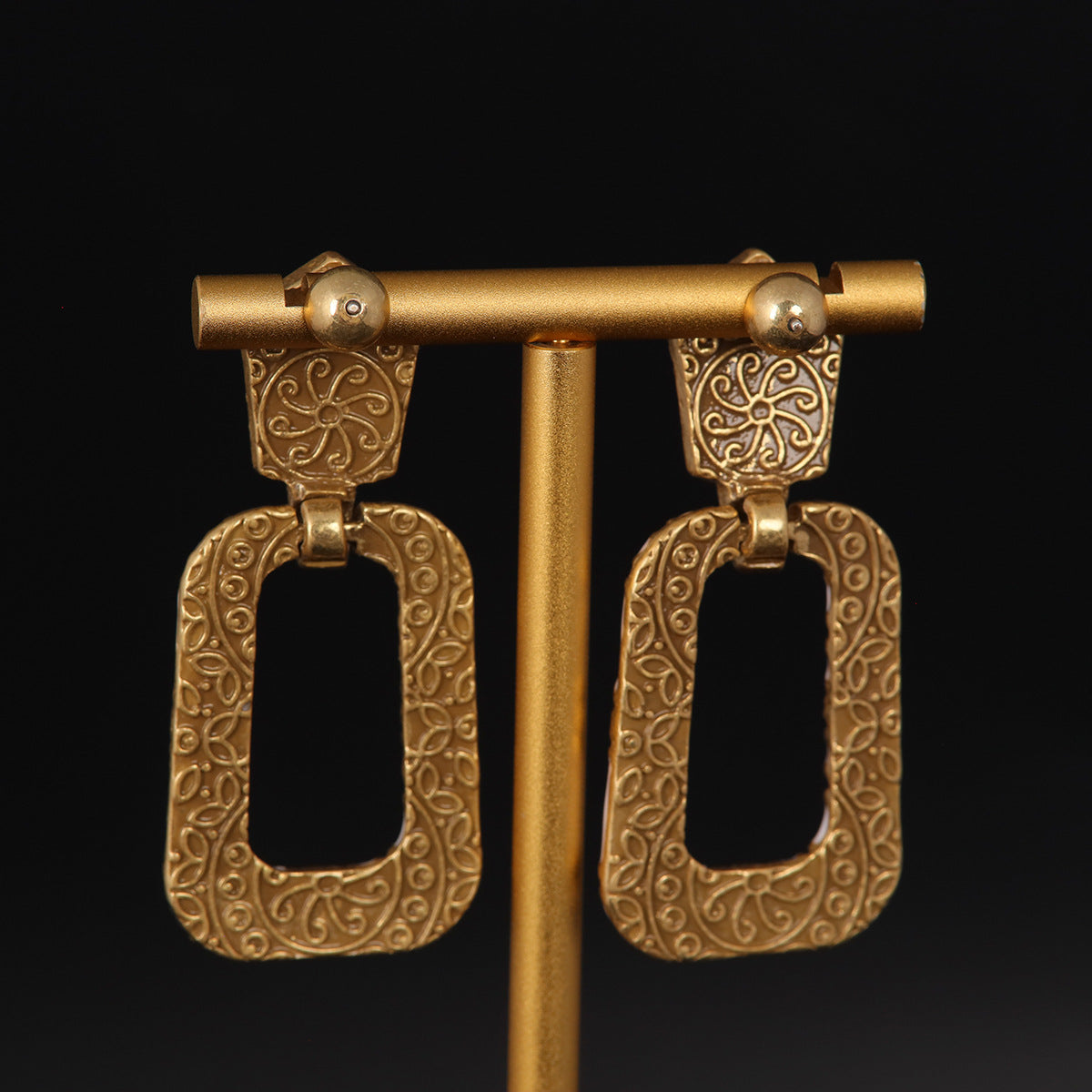 Vintage Enamel Geometric Elegant Earrings Timeless Style