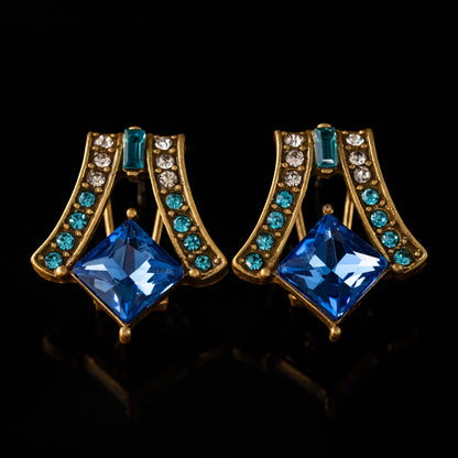 Vintage Crystal Timeless Handcrafted Earrings Handcrafted Design