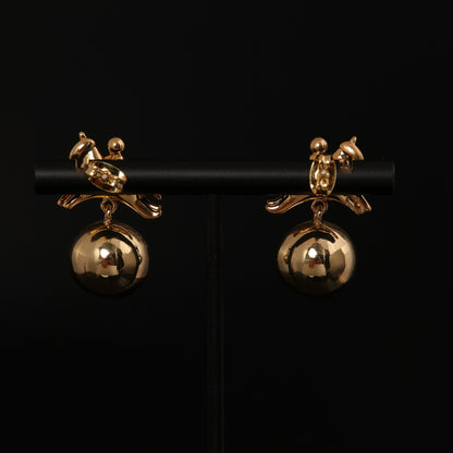 Vintage Pearl Heart Classic Handcrafted Earrings Gift Jewelry