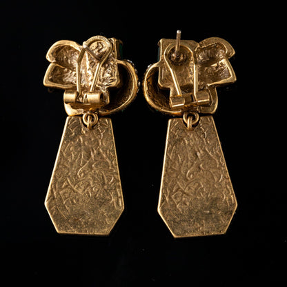 Vintage Natural Stone Geometric Classic Earrings Handcrafted Design