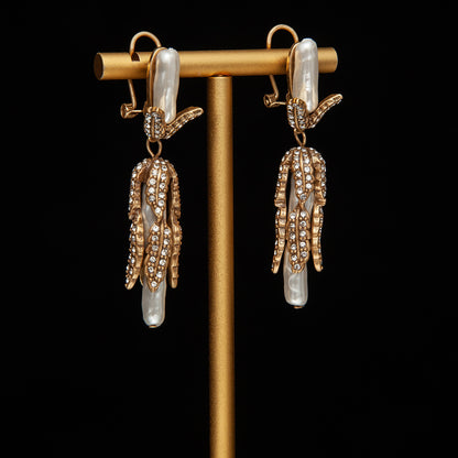 Vintage Leaf Statement Handcrafted Earrings for Women