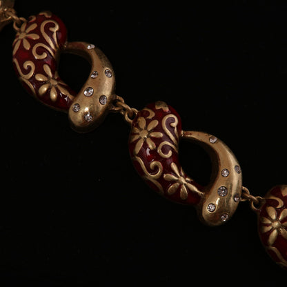 Vintage Enamel Geometric Artisan Handcrafted Necklace Timeless Style