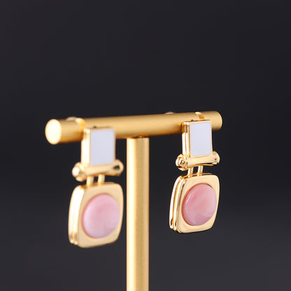 Vintage Shell Geometric Chic Handcrafted Earrings for Ladies