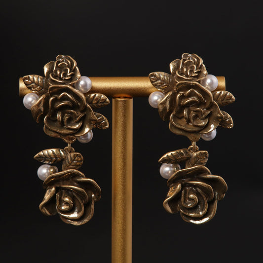Vintage Refined Artisan Statement Earrings Handcrafted Design