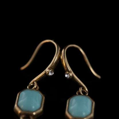Vintage Natural Stone Geometric Statement Handcrafted Earrings for Women