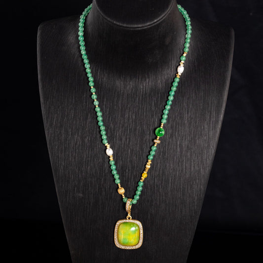 Vintage Natural Stone Chic Necklace for Women