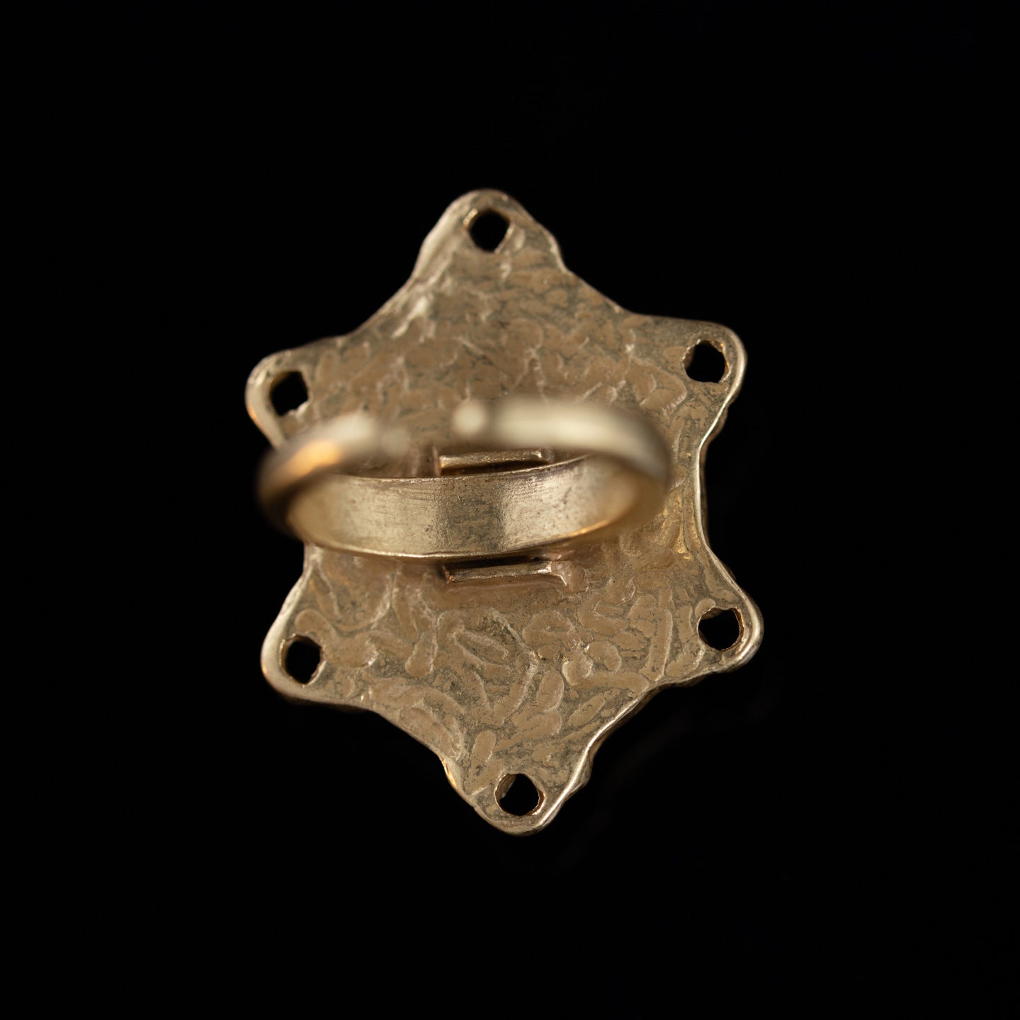 Vintage Natural Stone Geometric Refined Handcrafted Open Ring Gift Jewelry