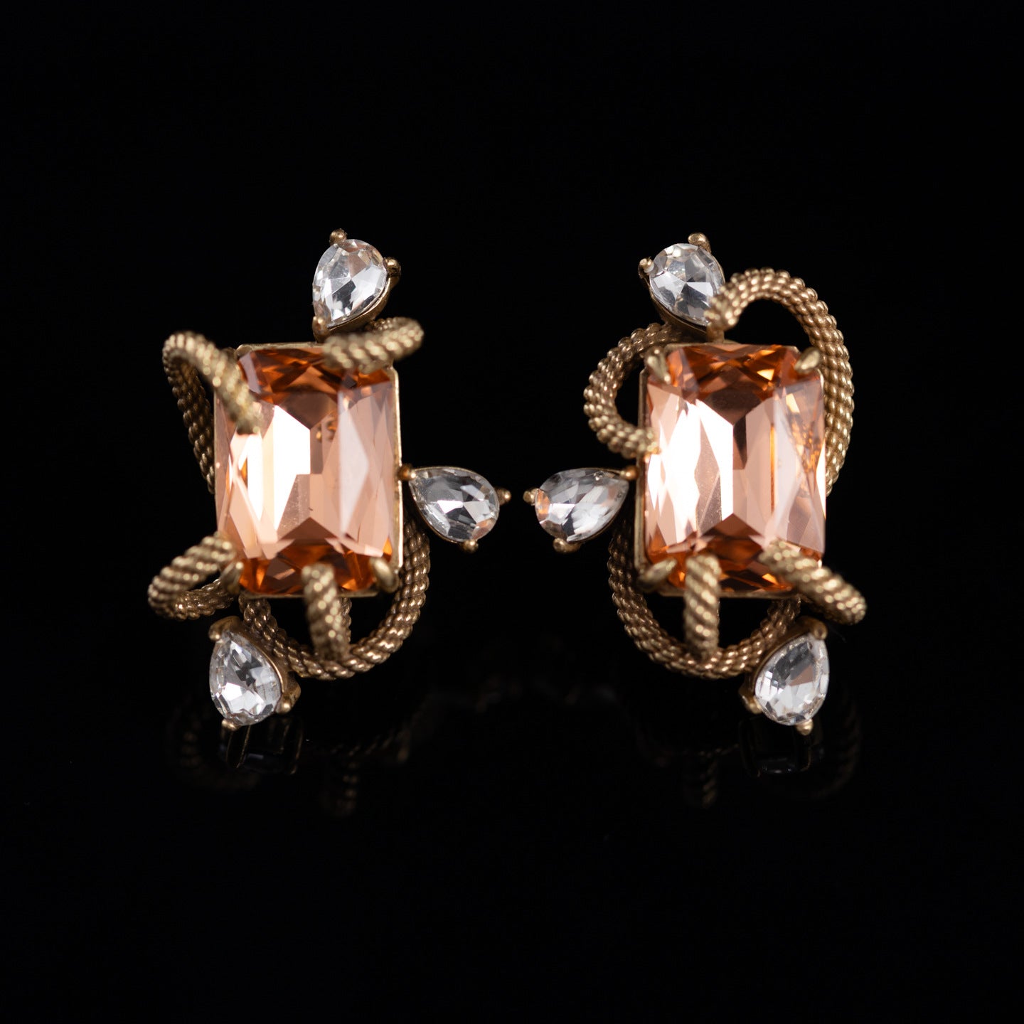 Vintage Glass Geometric Classic Polished Earrings Handcrafted Design