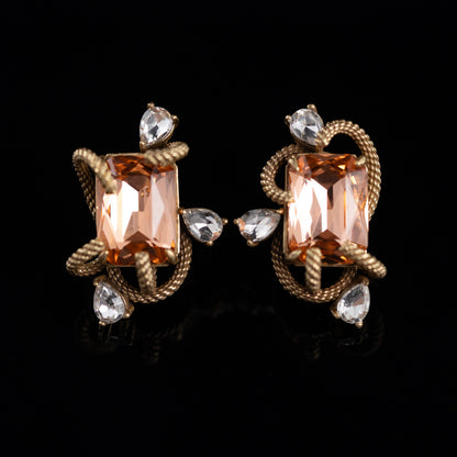 Vintage Glass Geometric Classic Polished Earrings Handcrafted Design