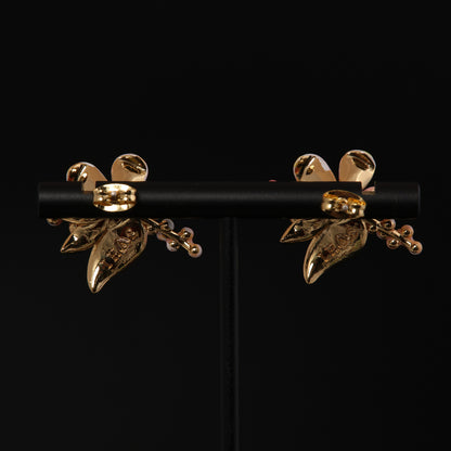 Vintage Enamel Floral Refined Earrings Handcrafted Design