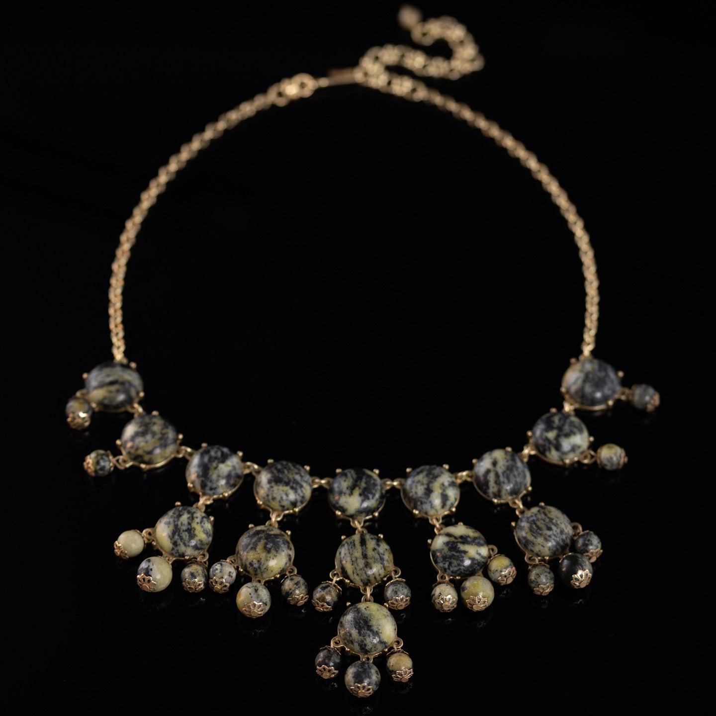 Vintage Natural Stone Floral Classic Handcrafted Necklace Timeless Style