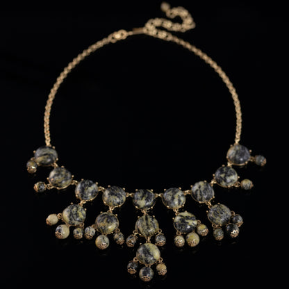 Vintage Natural Stone Floral Classic Handcrafted Necklace Timeless Style