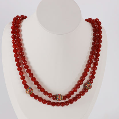 Vintage Agate Heart Chic Polished Necklace Handcrafted Design