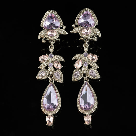 Vintage Crystal Cross Statement Handcrafted Earrings Handcrafted Design