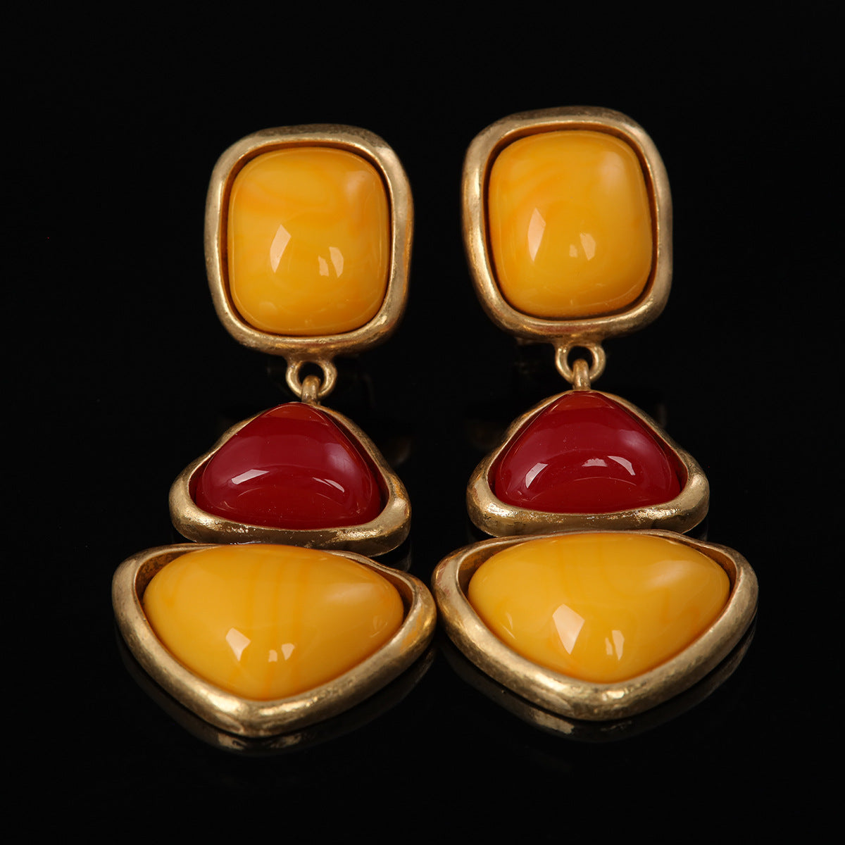 Vintage Natural Stone Elegant Handcrafted Earrings Handcrafted Design