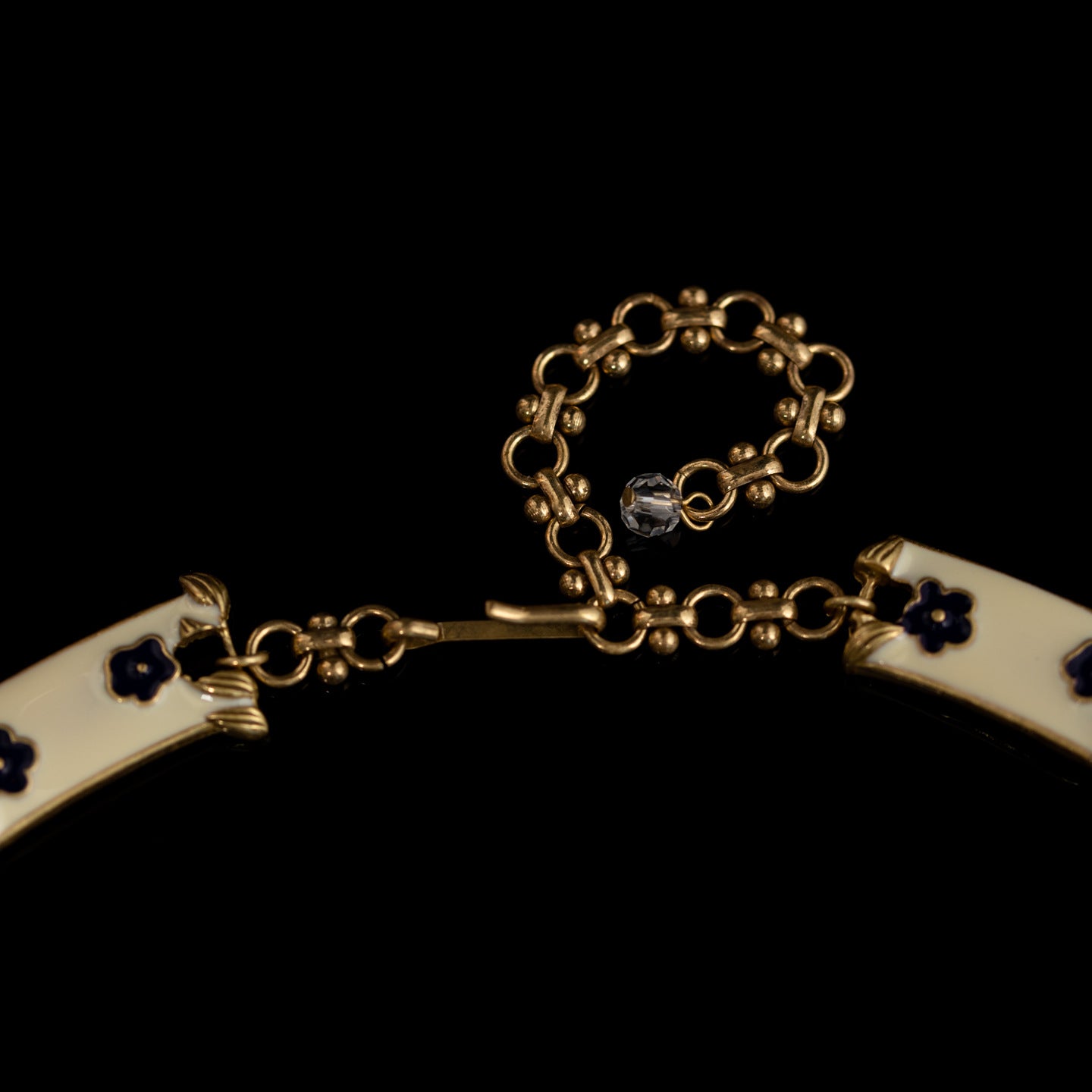 Vintage Enamel Floral Elegant Handcrafted Necklace Timeless Style