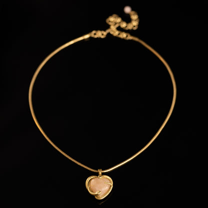 Vintage Crystal Heart Artisan Necklace Gift Jewelry