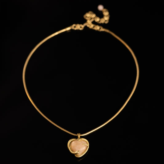 Vintage Crystal Heart Artisan Necklace Gift Jewelry