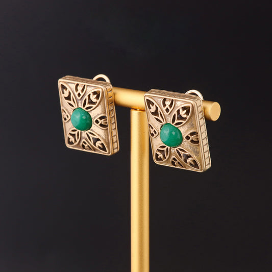 Vintage Geometric Statement Handcrafted Earrings Handcrafted Design