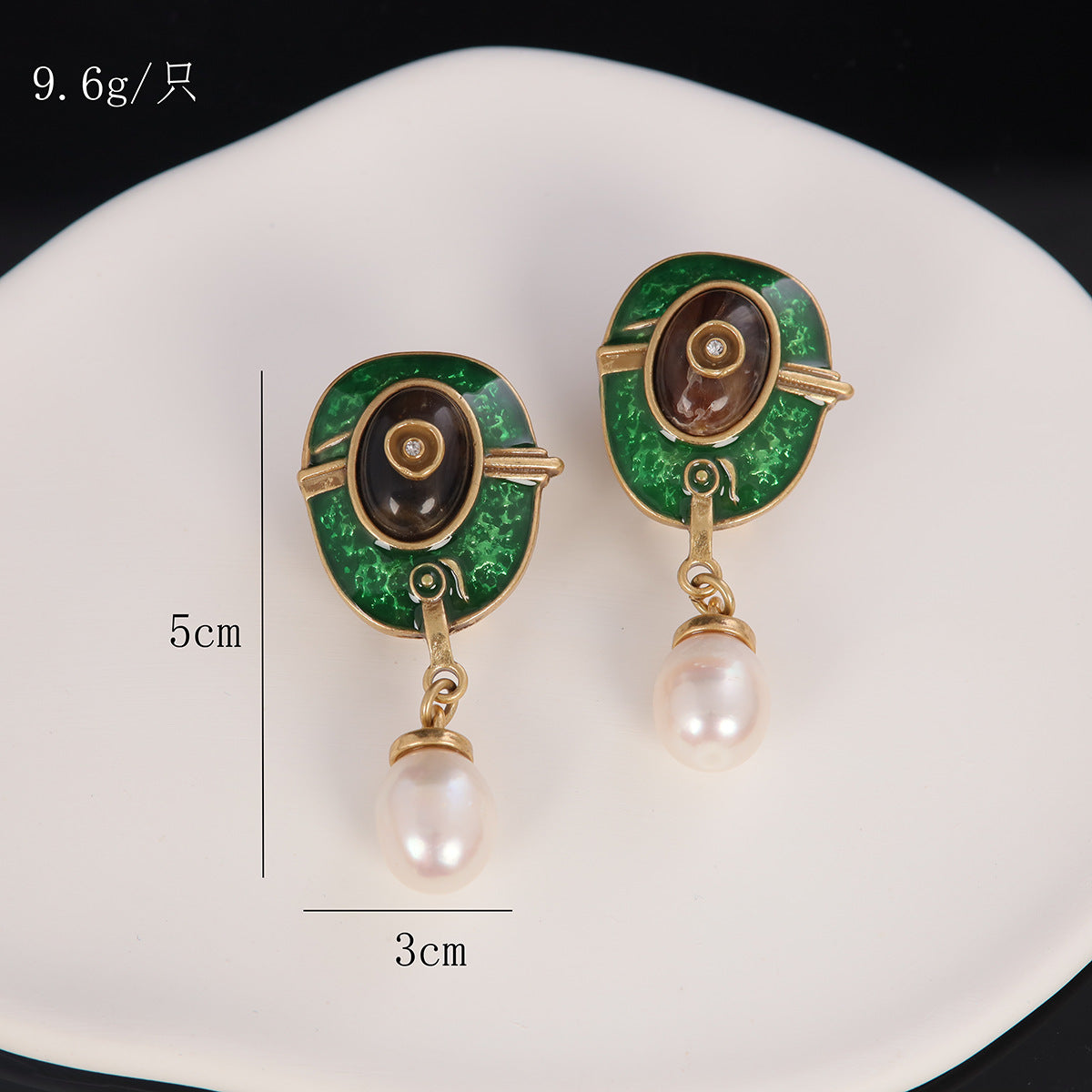 Vintage Enamel Timeless Statement Earrings for Ladies