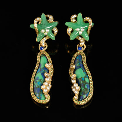 Vintage Pearl Leaf Refined Handcrafted Earrings for Ladies