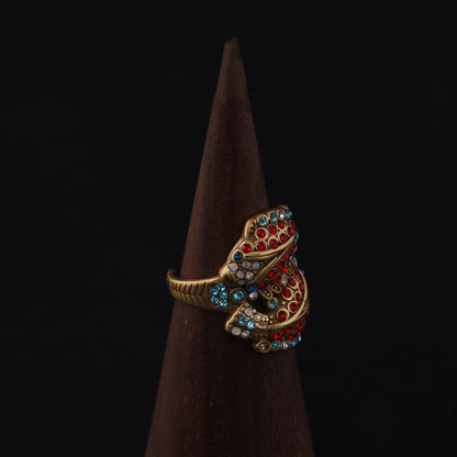 Vintage Floral Statement Baroque Open Ring Timeless Style