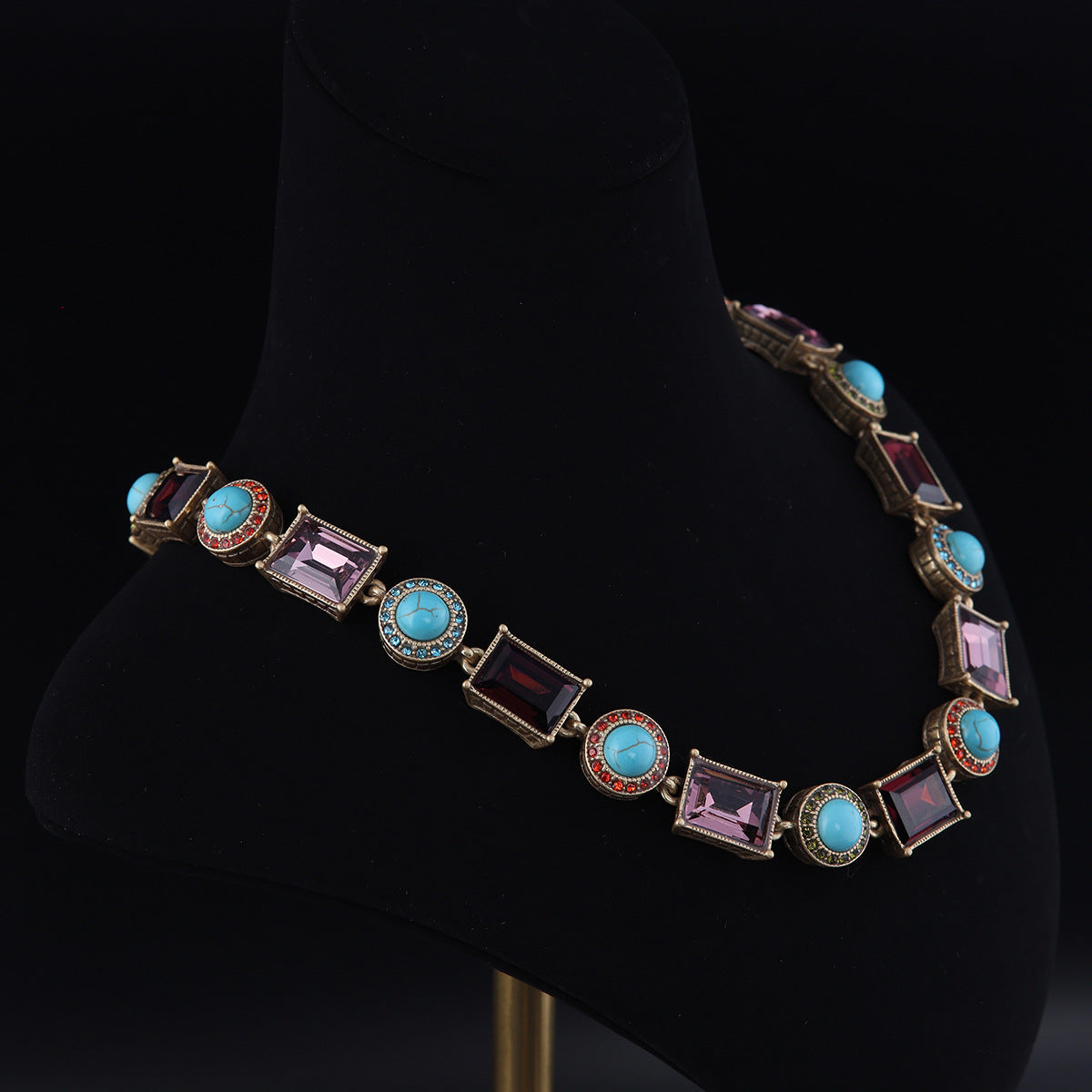 Vintage Cubic Zirconia Geometric Elegant Polished Necklace for Women