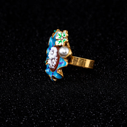Vintage Pearl Geometric Luxury Open Ring Gift Jewelry