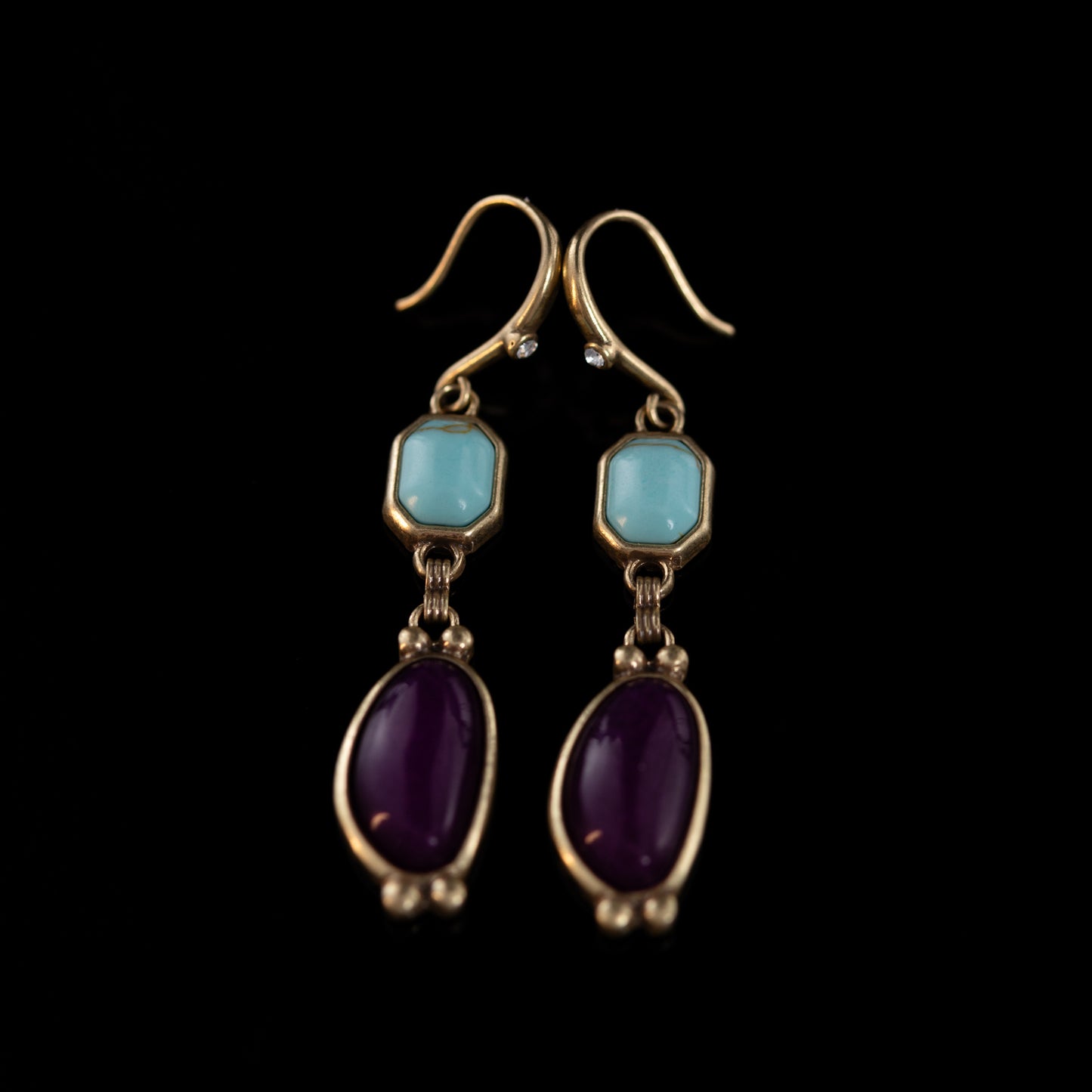 Vintage Natural Stone Geometric Statement Handcrafted Earrings for Women