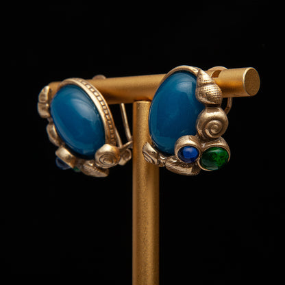 Vintage Natural Stone Luxury Earrings for Ladies
