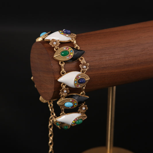 Vintage Enamel Refined Elegant Bracelet Gift Jewelry