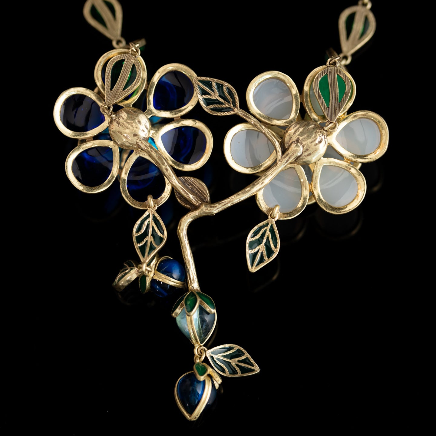 Vintage Enamel Floral Artisan Necklace Timeless Style