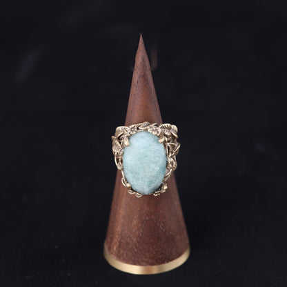 Vintage Natural Stone Geometric Timeless Open Ring Handcrafted Design
