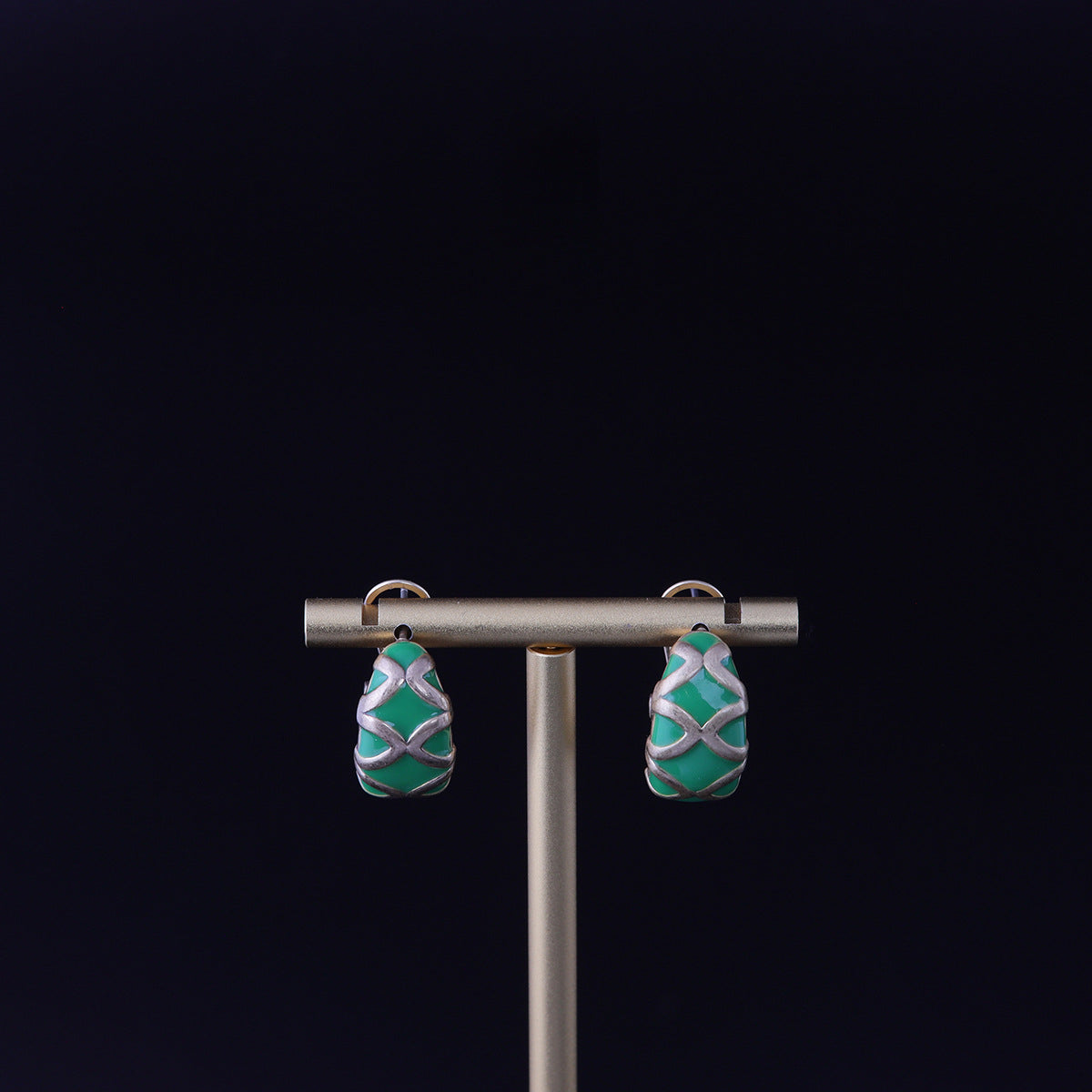 Vintage Enamel Geometric Refined Earrings for Women