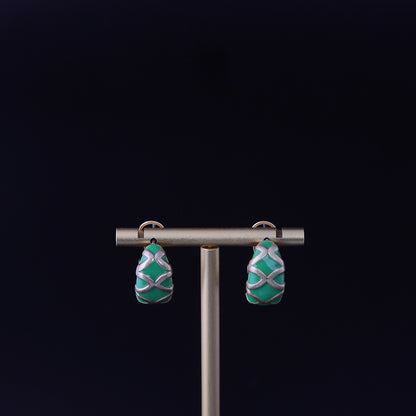 Vintage Enamel Geometric Refined Earrings for Women