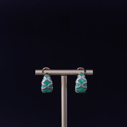 Vintage Enamel Geometric Refined Earrings for Women