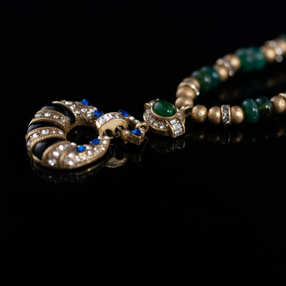 Vintage Agate Geometric Luxury Stone Inlay Necklace for Women