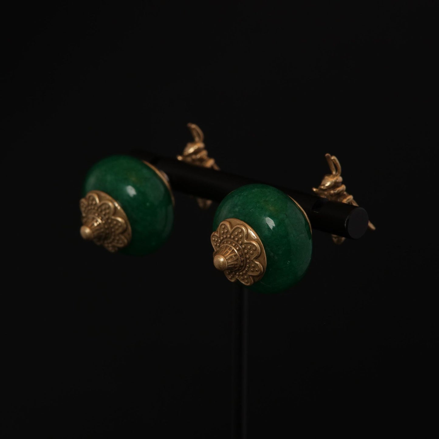 Vintage Natural Stone Statement Polished Earrings for Women