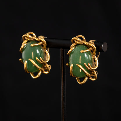 Vintage Artisan Polished Luxury Earrings Handcrafted Design