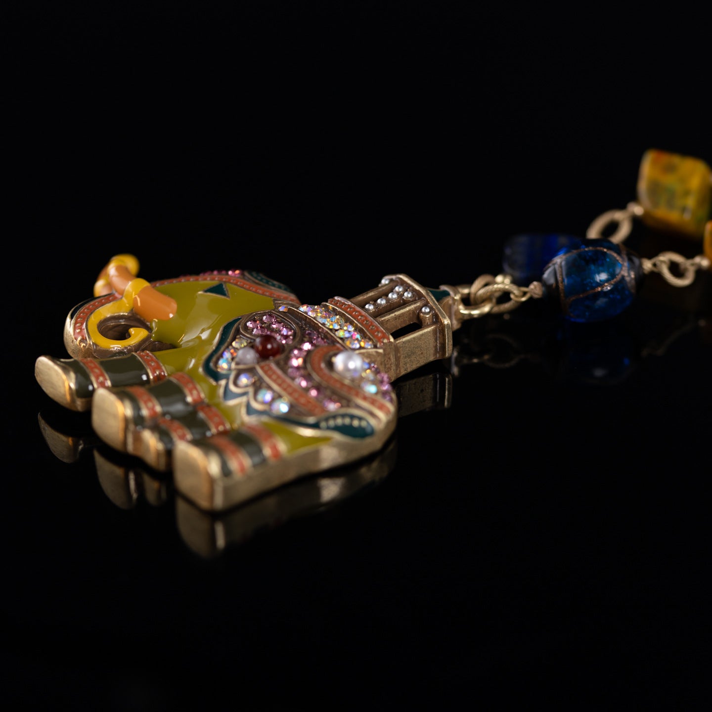 Vintage Natural Stone Statement Necklace Handcrafted Design
