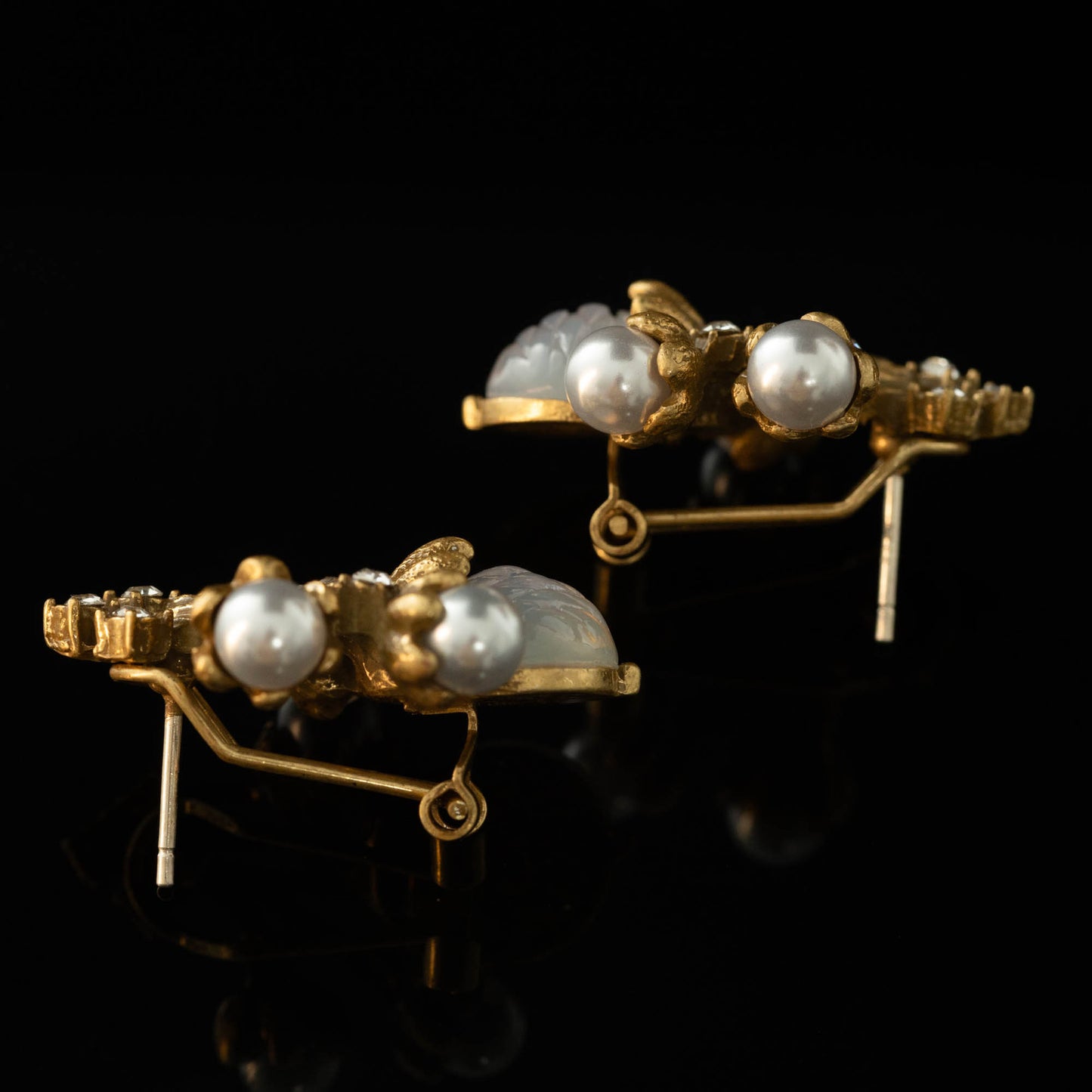 Vintage Pearl Floral Timeless Earrings Gift Jewelry