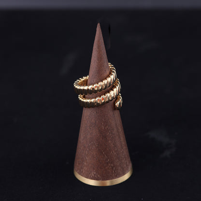 Vintage Cubic Zirconia Geometric Classic Open Ring