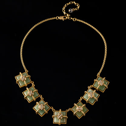 Vintage Natural Stone Chic Handcrafted Necklace Gift Jewelry