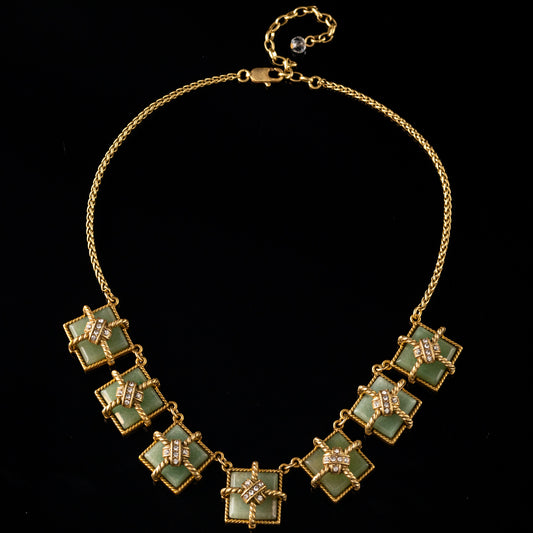 Vintage Natural Stone Chic Handcrafted Necklace Gift Jewelry