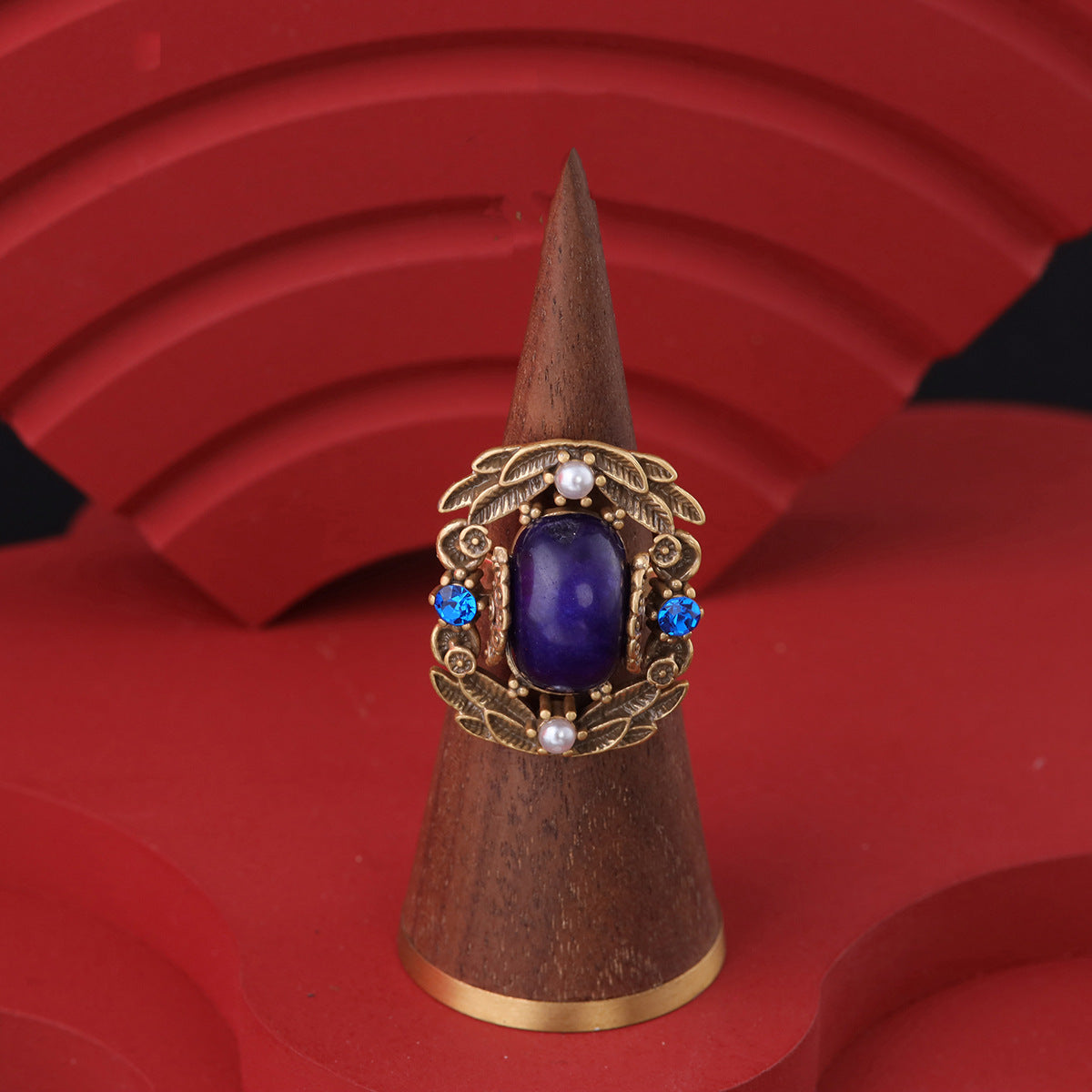 Vintage Geometric Luxury Polished Open Ring