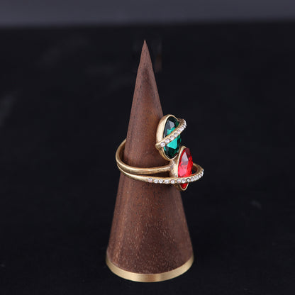Vintage Geometric Refined Luxury Open Ring Handcrafted Design