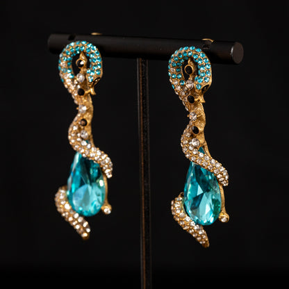 Vintage Cubic Zirconia Chic Stone Inlay Earrings Timeless Style