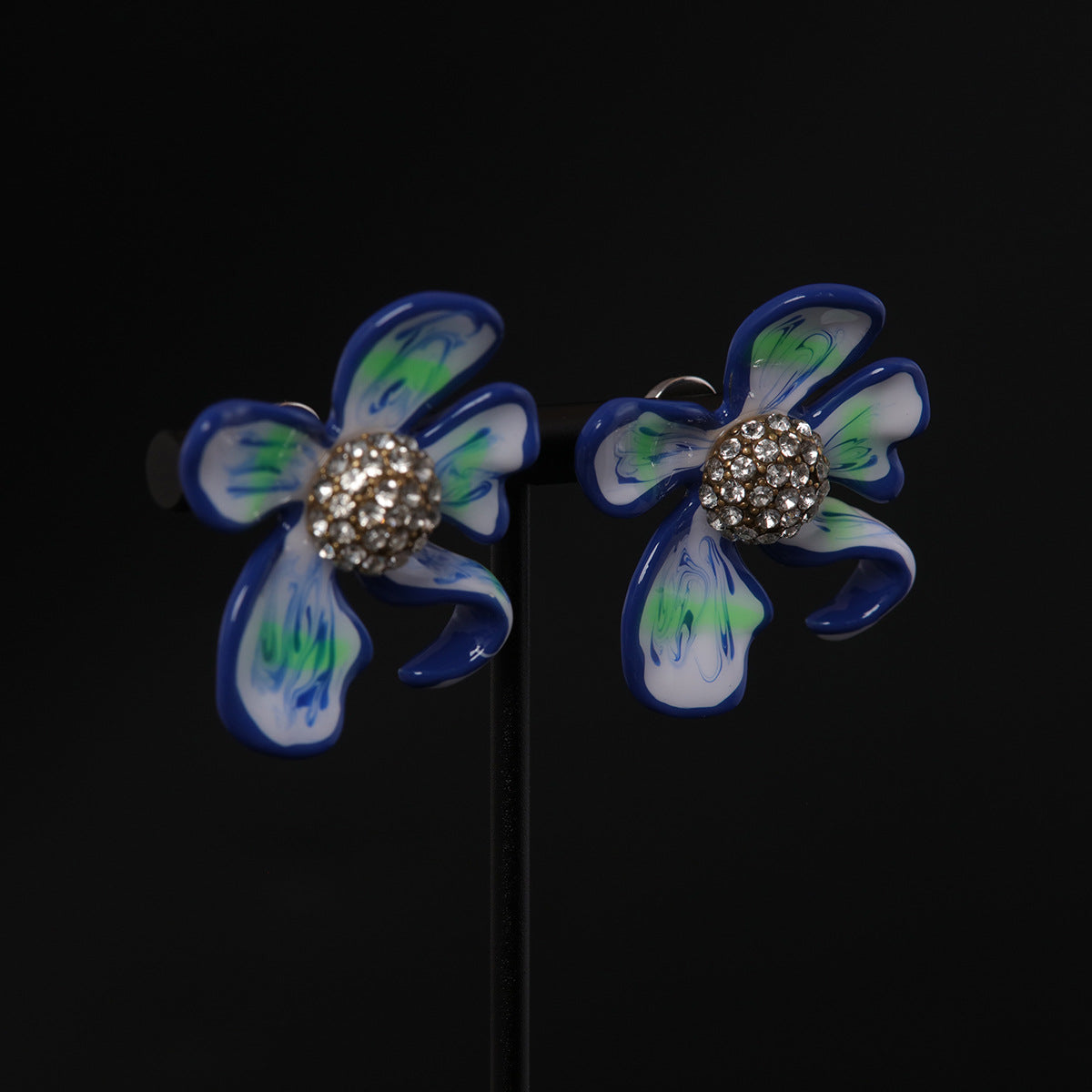 Vintage Enamel Floral Chic Earrings Gift Jewelry