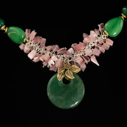 Vintage Natural Stone Artisan Necklace Gift Jewelry