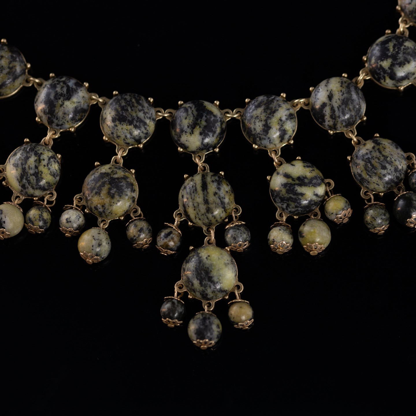 Vintage Natural Stone Floral Classic Handcrafted Necklace Timeless Style